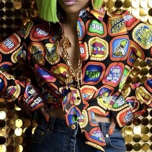 Moschino Couture 2019 Runway Good Luck Trolls Gameshow Blouse